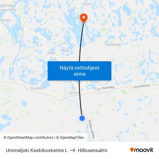 Ummeljoki Keskikoskentie L to Hillosensalmi map