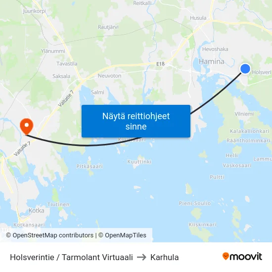 Holsverintie / Tarmolant  Virtuaali to Karhula map