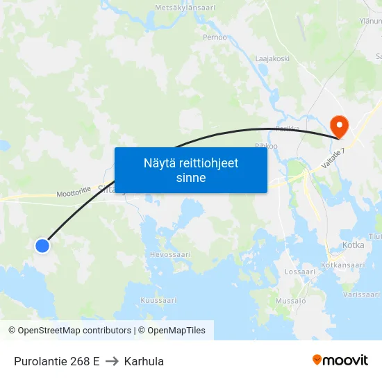 Purolantie 268 E to Karhula map