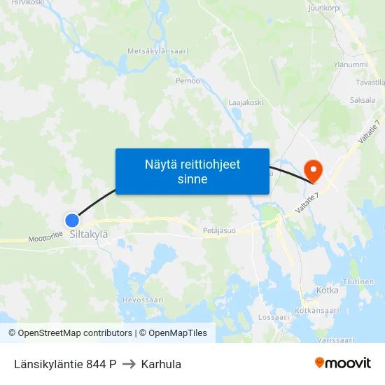 Länsikyläntie 844  P to Karhula map