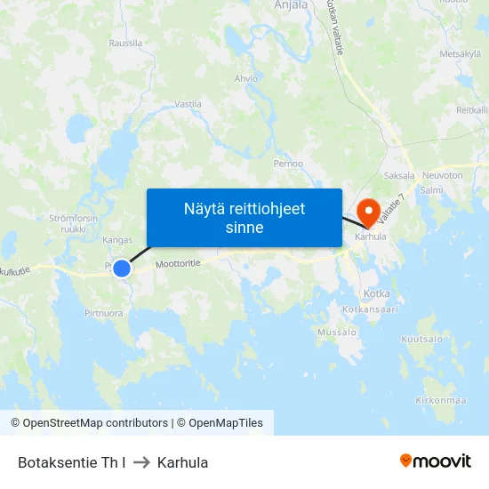Botaksentie Th I to Karhula map