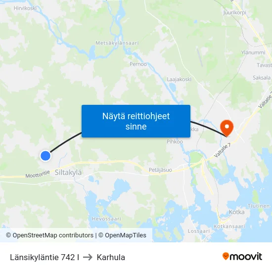 Länsikyläntie 742  I to Karhula map