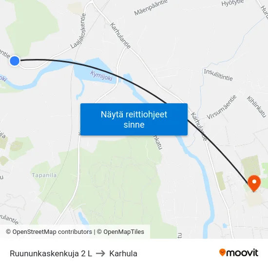 Ruununkaskenkuja 2 L to Karhula map