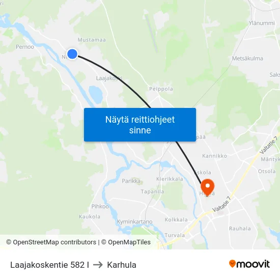 Laajakoskentie 582 I to Karhula map