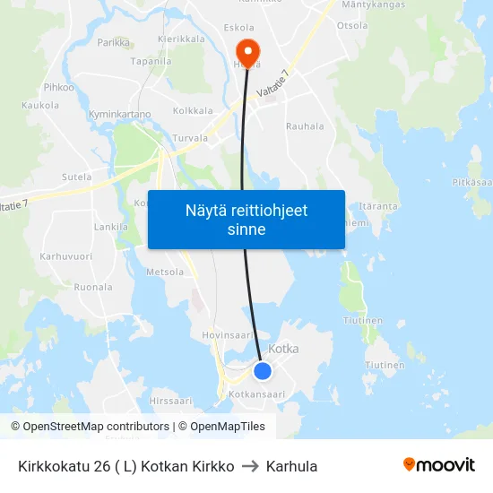 Kirkkokatu 26 ( L) Kotkan Kirkko to Karhula map