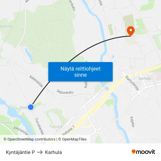 Kyntäjäntie P to Karhula map