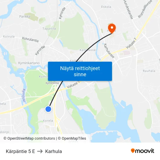 Kärpäntie 5 E to Karhula map