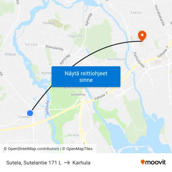 Sutela, Sutelantie 171 L to Karhula map
