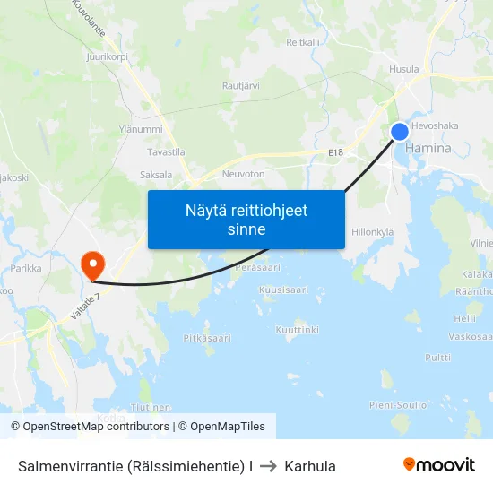Salmenvirrantie  (Rälssimiehentie) I to Karhula map