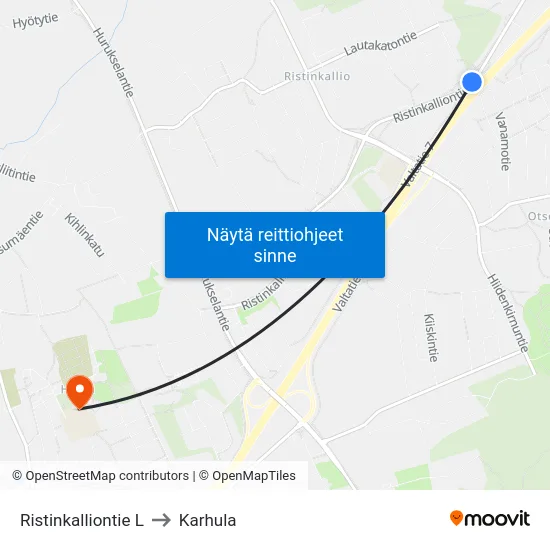 Ristinkalliontie L to Karhula map