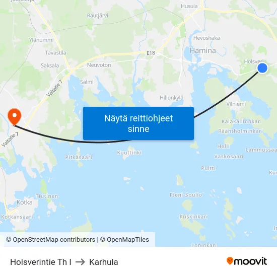 Holsverintie Th I to Karhula map