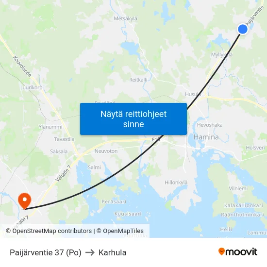 Paijärventie 37 (Po) to Karhula map