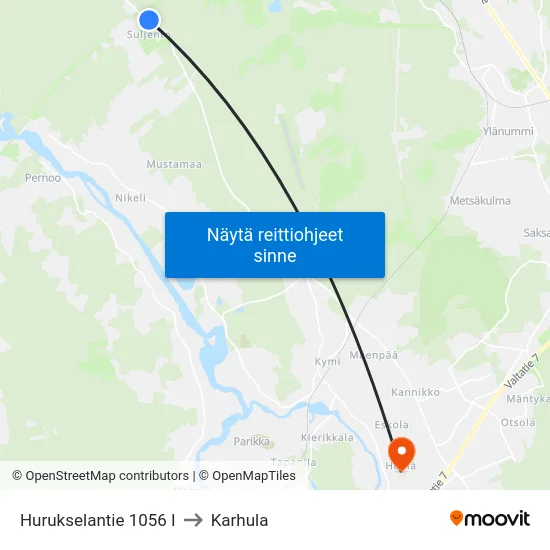 Hurukselantie 1056 I to Karhula map