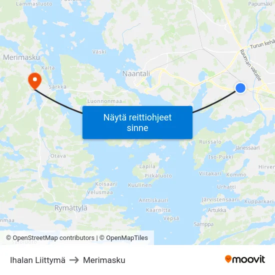 Ihalan Liittymä to Merimasku map