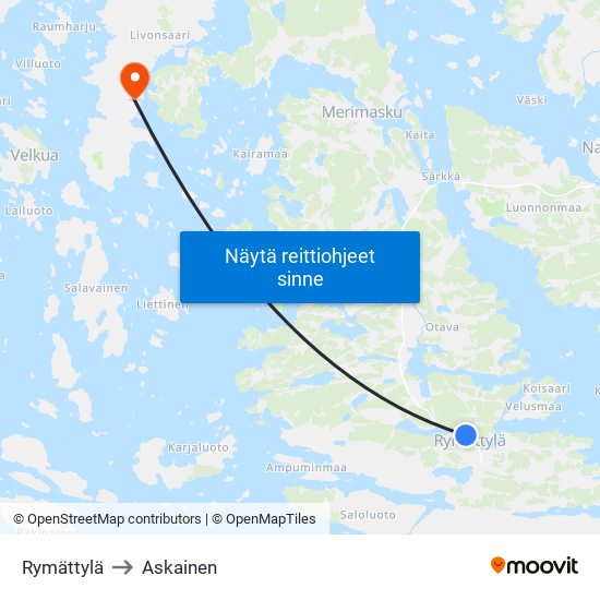 Rymättylä to Askainen map