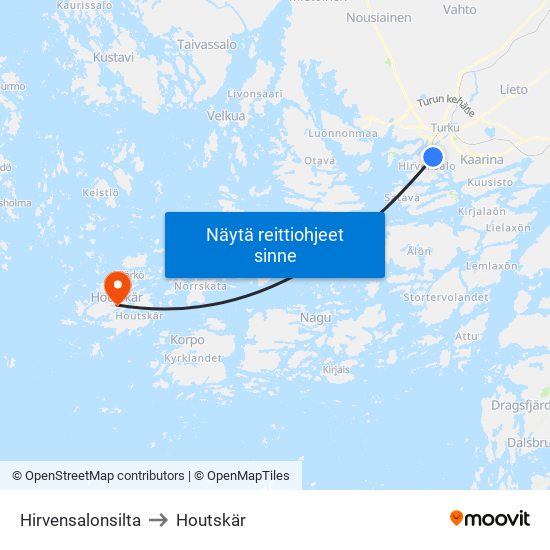 Hirvensalonsilta to Houtskär map