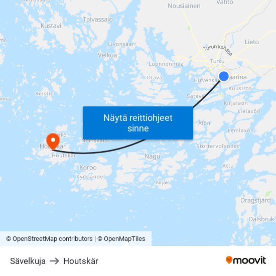 Sävelkuja to Houtskär map