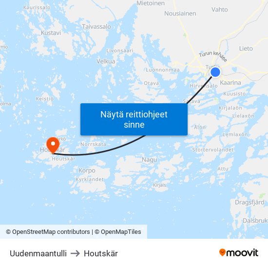 Uudenmaantulli to Houtskär map