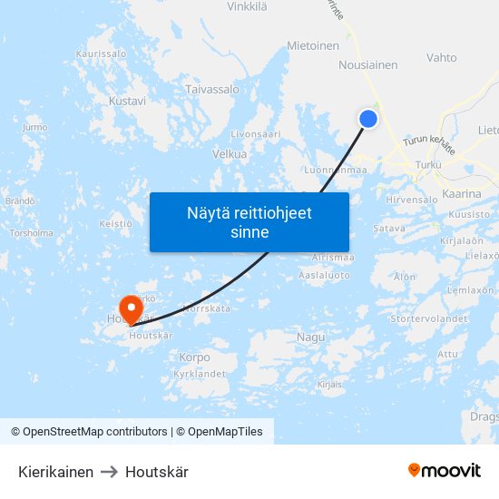 Kierikainen to Houtskär map