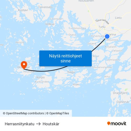 Herrasniitynkatu to Houtskär map