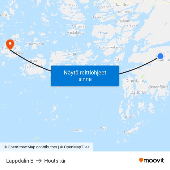 Lappdalin E to Houtskär map
