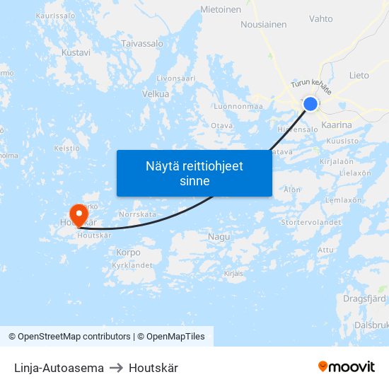 Linja-Autoasema to Houtskär map