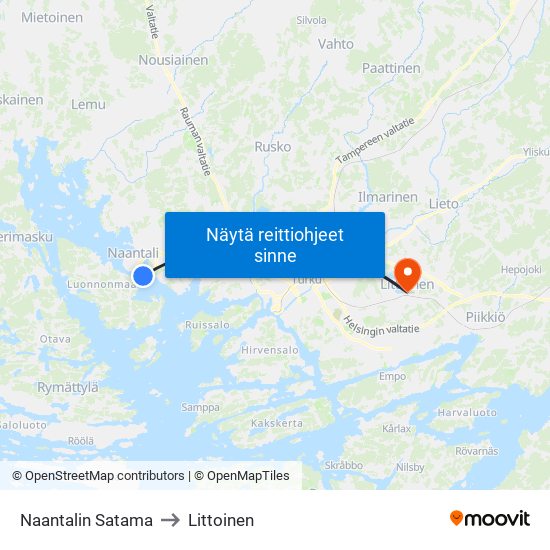 Naantalin Satama to Littoinen map