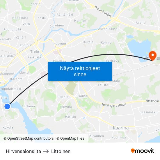 Hirvensalonsilta to Littoinen map