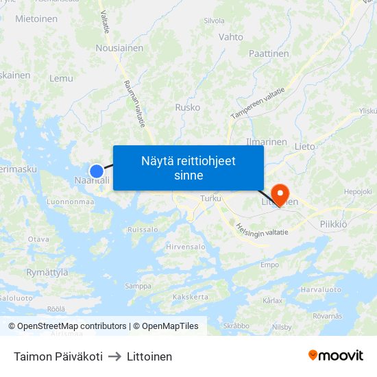 Taimon Päiväkoti to Littoinen map