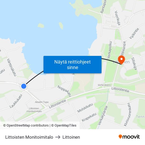 Littoisten Monitoimitalo to Littoinen map