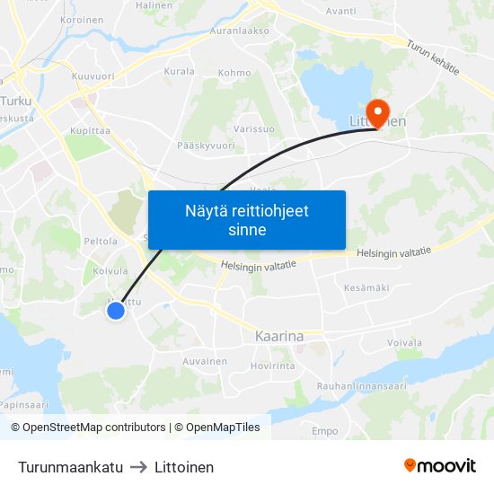 Turunmaankatu to Littoinen map