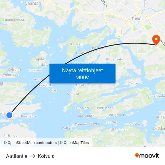 Aatilantie to Koivula map