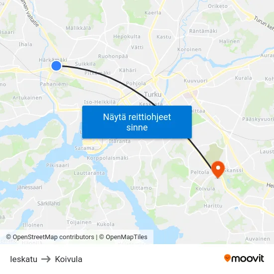 Ieskatu to Koivula map