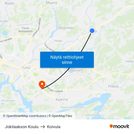 Jokilaakson Koulu to Koivula map