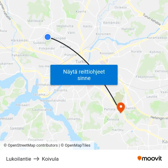 Lukoilantie to Koivula map