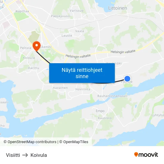 Visiitti to Koivula map