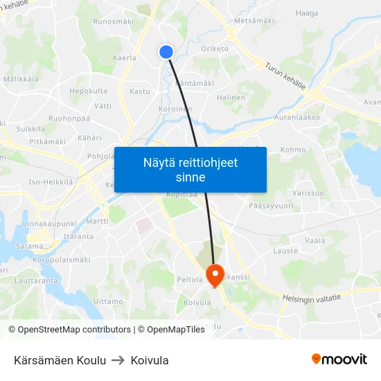 Kärsämäen Koulu to Koivula map
