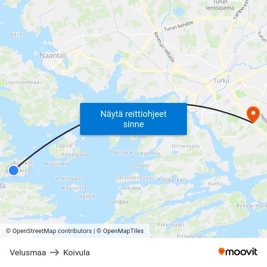 Velusmaa to Koivula map