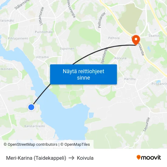 Meri-Karina (Taidekappeli) to Koivula map