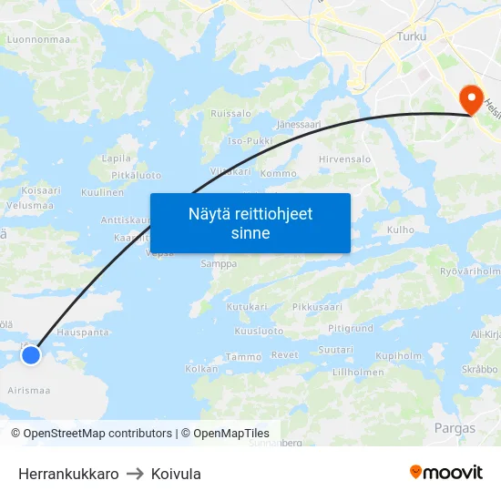Herrankukkaro to Koivula map