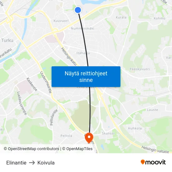 Elinantie to Koivula map