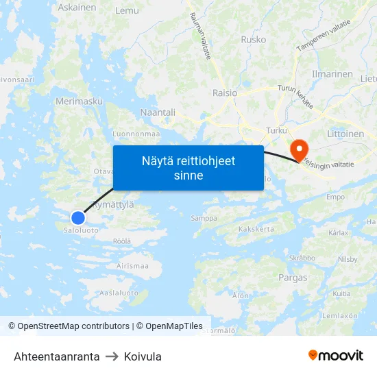Ahteentaanranta to Koivula map