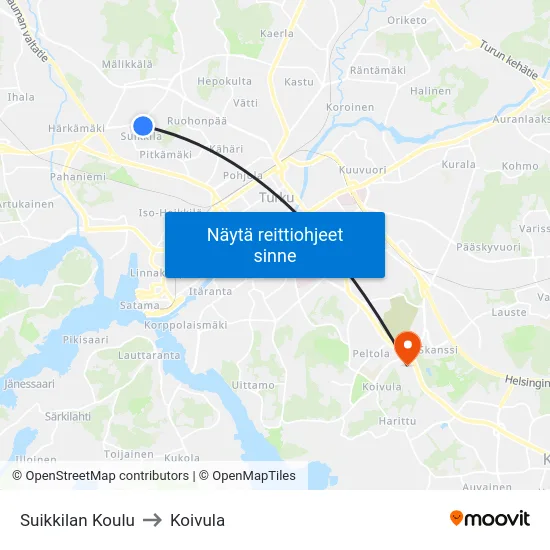 Suikkilan Koulu to Koivula map