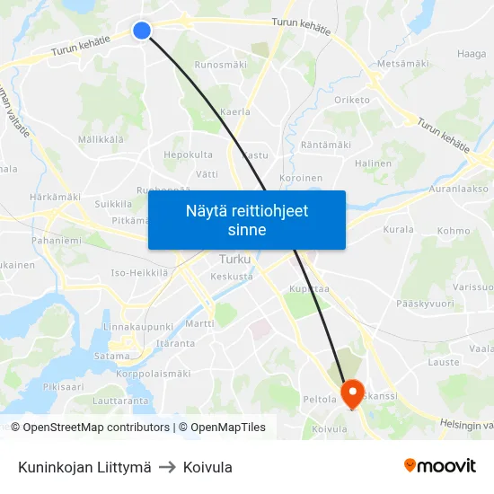 Kuninkojan Liittymä to Koivula map