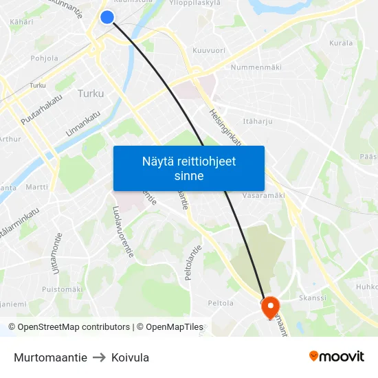 Murtomaantie to Koivula map
