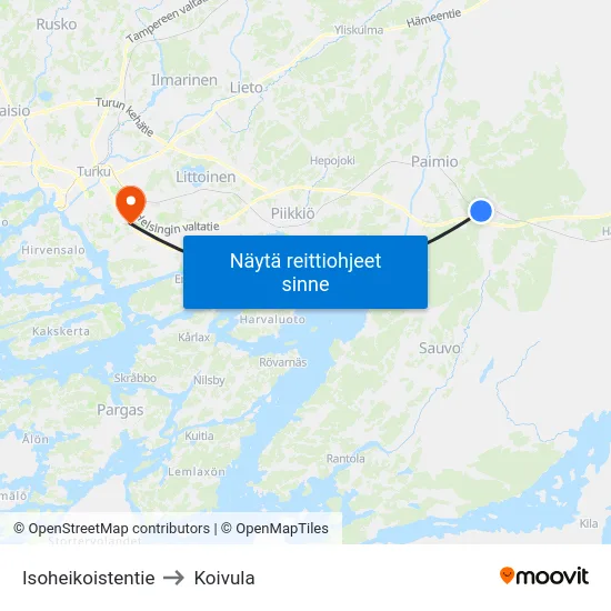 Isoheikoistentie to Koivula map