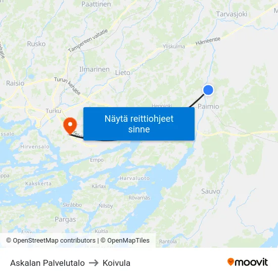 Askalan Palvelutalo to Koivula map
