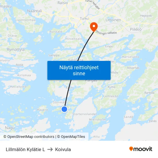 Lillmälön Kylätie L to Koivula map