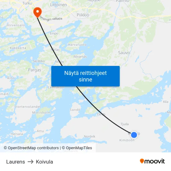 Laurens to Koivula map
