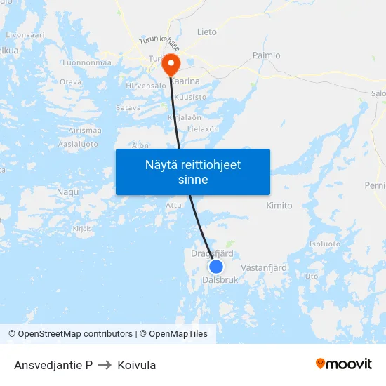 Ansvedjantie P to Koivula map